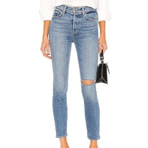 GRLFRND Karolina Mid Wash Jeans with rip